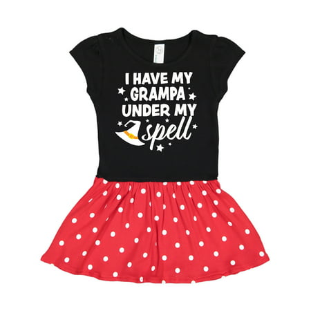 

Inktastic I Have My Grampa Under My Spell with Cute Witch Hat Gift Toddler Girl Dress