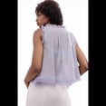 thumbnail image 2 of Blusas de Verano Bohemias con Lazo Frontal para Mujer, Blusas Playeras de Encaje con Botones, Sin Mangas, de de , Y2k 2025, Azul , Talla S, 2 of 5
