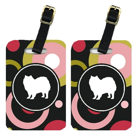 Pair of 2 American Eskimo Luggage Tags
