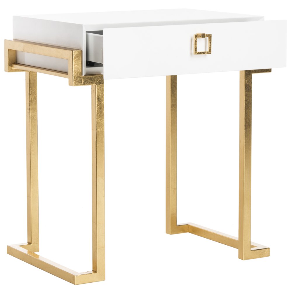 Safavieh Couture Abele Modern Glam Lacquer Side Table with Drawer