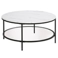 thumbnail image 2 of Henn&Hart Black Bronze and Faux Marble Round Coffee Table, 2 of 7