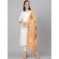 thumbnail image 4 of Janasya Indian Women's Off White Crepe Silk Solid Kurta with Pant and Dupatta, 4 of 9