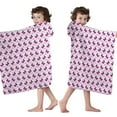 thumbnail image 4 of Pink Butterfly Pattern Hooded Bath Towel，50"x30" for Ages 3 To 12 Kids, Quick Dry Lightweight Soft Microfiber Hood Beach Towel Cover Up for Kids, 4 of 7