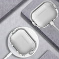 thumbnail image 2 of ELEHOLD for Airpods 2nd/1st Generation 2022 Case,Slim Fit Clear Transparent Kickstand Plastic Simple Shockproof Protective Case with Ring Keychain for Airpods 2nd/1st Generation 2022,White, 2 of 7