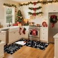 thumbnail image 2 of Let It Snow Snowman Snowflake Winter Christmas Decorative Kitchen Mats Set of 2, Home Party Low-Profile Kitchen Rugs,Black Christmas Kitchen Mats for Floor 17x30+17x47 Inch, 2 of 6