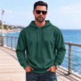 thumbnail image 4 of Axiiglly Hoodies for Men Drawstring Long Sleeve Green Pullover Sweatshirt with Pockets Casual Trendy Big & Tall Hoodies S-3XL, 4 of 6