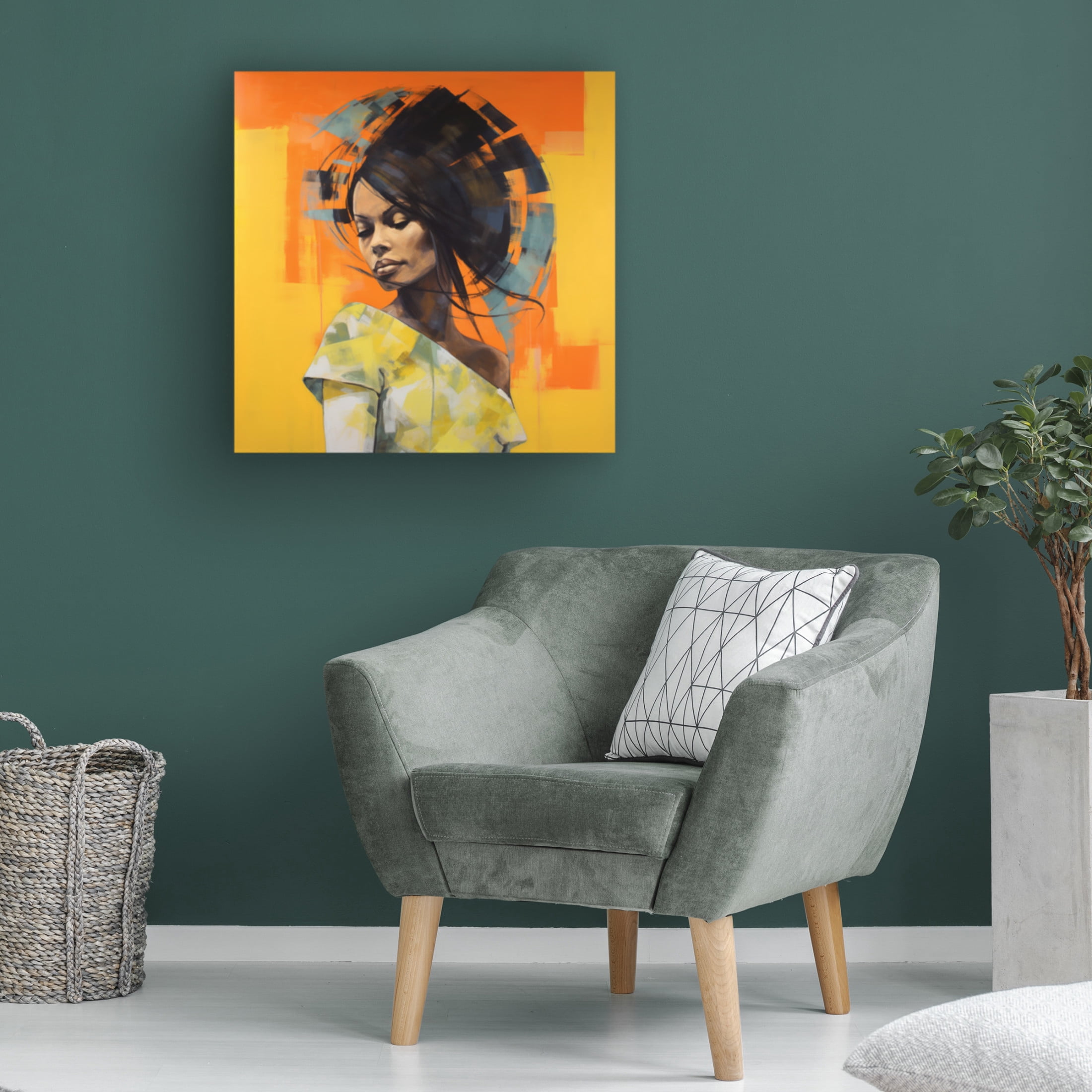 Canvas Wall Art - Ray Heere 'Colorful Model 2' Wall Art for Living Room, Bedroom, or Office Décor by Trademark Fine Art - 18 x 18 Inches