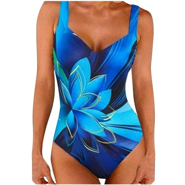 Oavqhlg3b One Piece Bathing Suit For Women One Piece Swimsuits Sexy Women Bikini Print Splicing