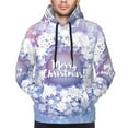 thumbnail image 4 of Bingfone Round Snow Merry Christmas Men'S Drawstring Hoodie Long Sleeve Pocket Sweatshirts-4x-Large, 4 of 9