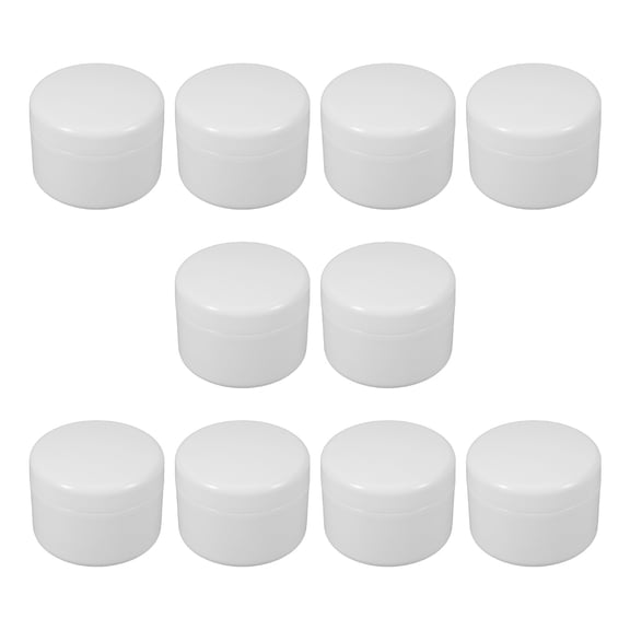 Mobestech White Plastic Travel Cream Containers Leakproof for Makeup 10Pcs