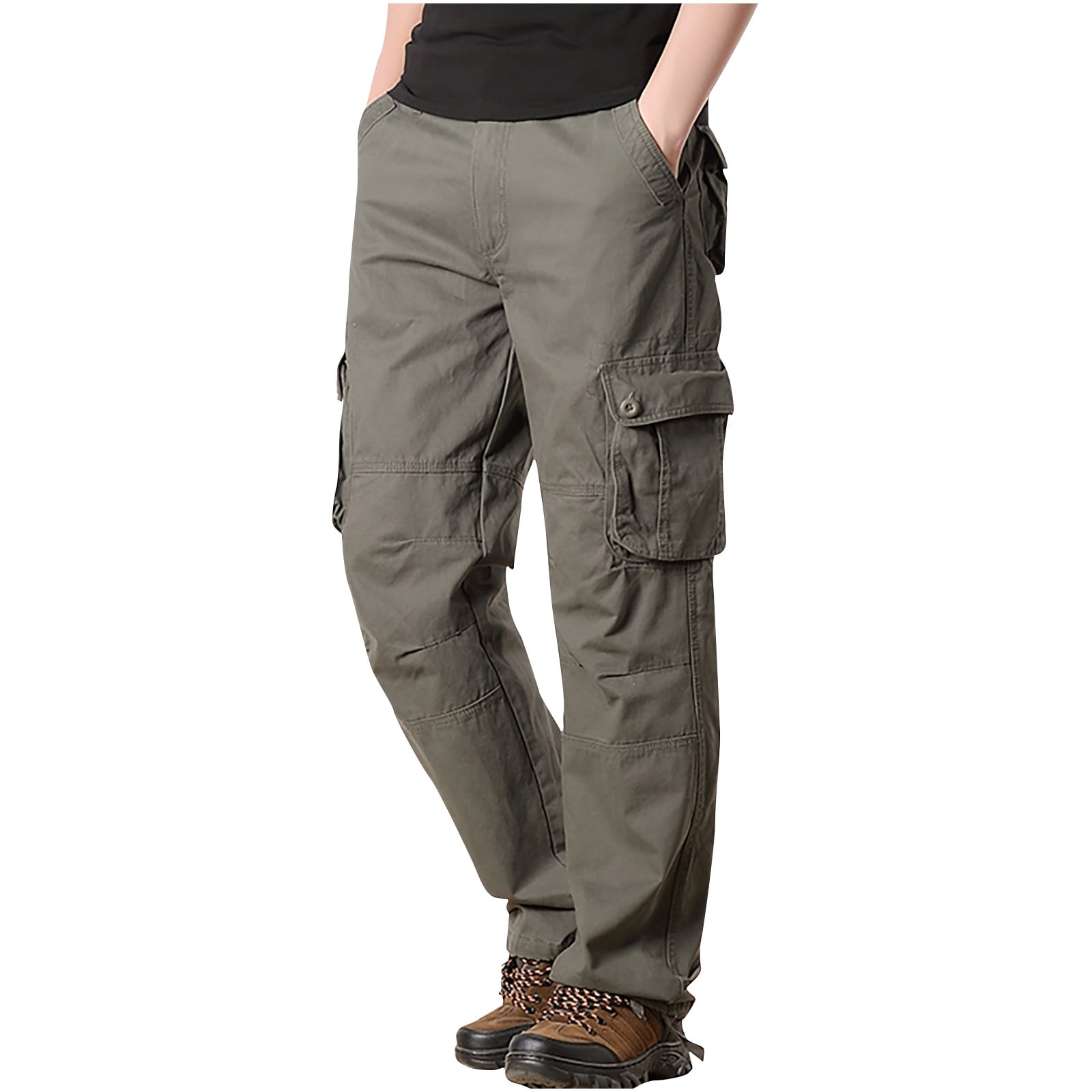 HUPOM Men'S Chino Pants Mens Pants Cargo Mid Waist Rise HUPOM Men'S Chino Pants Mens Pants Cargo Mid Waist Rise