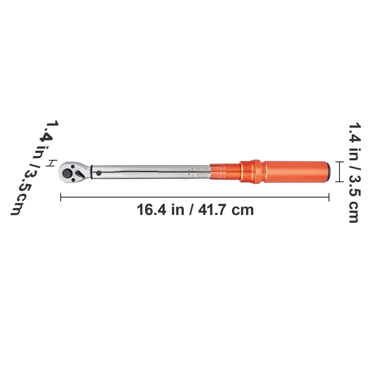 KFFKFF Torque Wrench, 3/8-inch Drive Click Mechanism, Adjustable 10-80ft.lb/14-110n.m, Two-Way Torque Wrench Set, Mechanical Dual Range Scales, Comes with Adapters and Extension Rod
