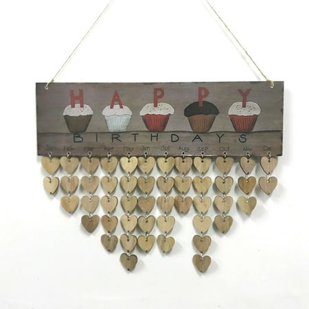 

diy wooden birthday reminder board plaque sign hanging family & friends calendar