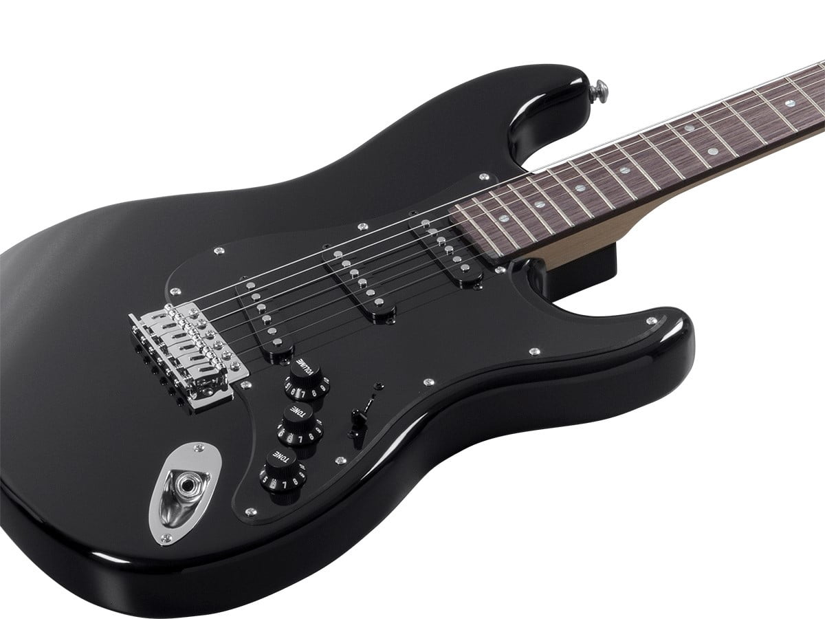 Monoprice Indio Cali Classic Electric Guitar - Black, With Gig Bag