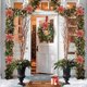 thumbnail image 5 of Adorno navideño de tela con forma de flor | Flor de Pascua de imitación dorada con lentejuelas de terciopelo | Decoración navideña para el hogar: árbol, pared, puerta, ventana, 5 of 6