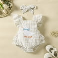 thumbnail image 2 of WUANDIXFA Infant Girl Outfits Newborn Infant Baby Girl Clothes Rompers Summer Romper with Headband Infant Baby Clothes 12-18 Months,White, 2 of 7