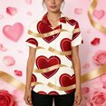 thumbnail image 5 of Valentine's Couples Button Up Shirts for Women Men Love Heart Print Graphic Tees Unisex Valentine Shirt Tops, 5 of 9