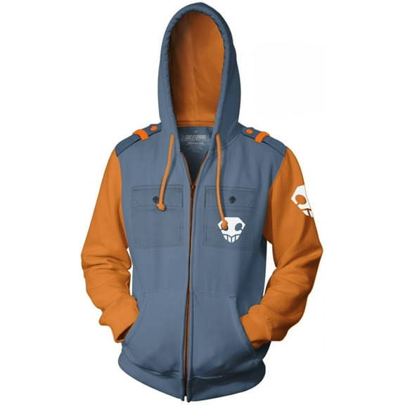 Bleach Men's Full Zip Hooded Sweatshirt w/Chest Pockets Shoulder Epaulettes Officially Licensed Sizes XS-3XL