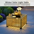 thumbnail image 6 of Ovios Outdoor Furniture 9 Pieces Patio Conversation Set with 42" Gas Fire Pit All-Weather Rattan Wicker Outdoor Sectionals with Swivel Gliding Chair and Solar Glowing Table for Backyard, 6 of 11