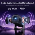 thumbnail image 6 of Roku TV Projector, HAPPRUN Smart Projector with Wifi and Bluetooth, Roku TV Built-in, DoIby Audio, Portable Mini Projector Compatible with Google Home & Apple Home, Movie Projector for Outdoor, 6 of 10