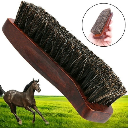 

Natural wood Bristle Horse Hair Shoe Boot Brush Care Clean Shine Polish Brush