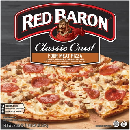 Red Baron Pizza, Classic Crust Four Meat, 21.95 oz