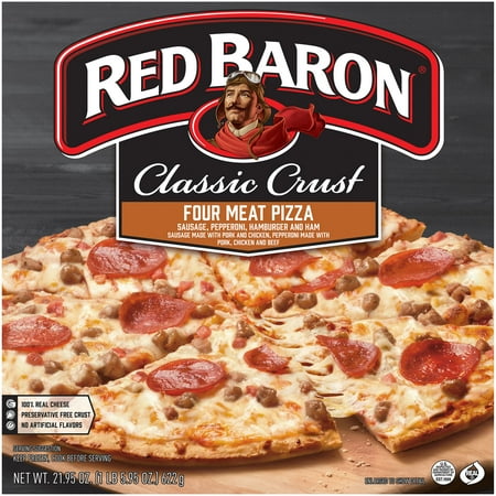 Red Baron Pizza, Classic Crust Four Meat, 21.95 oz