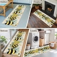 thumbnail image 5 of Bee Love 2'x6' Runner Rugs for Hallway Kitchen Bedside Non Slip Washable, Daisy Eucalyptus Leaves Linen Rustic Beige Entryway Rug Runners with Rubber Backing, Long Carpet Runner for Laundry Room, 5 of 8