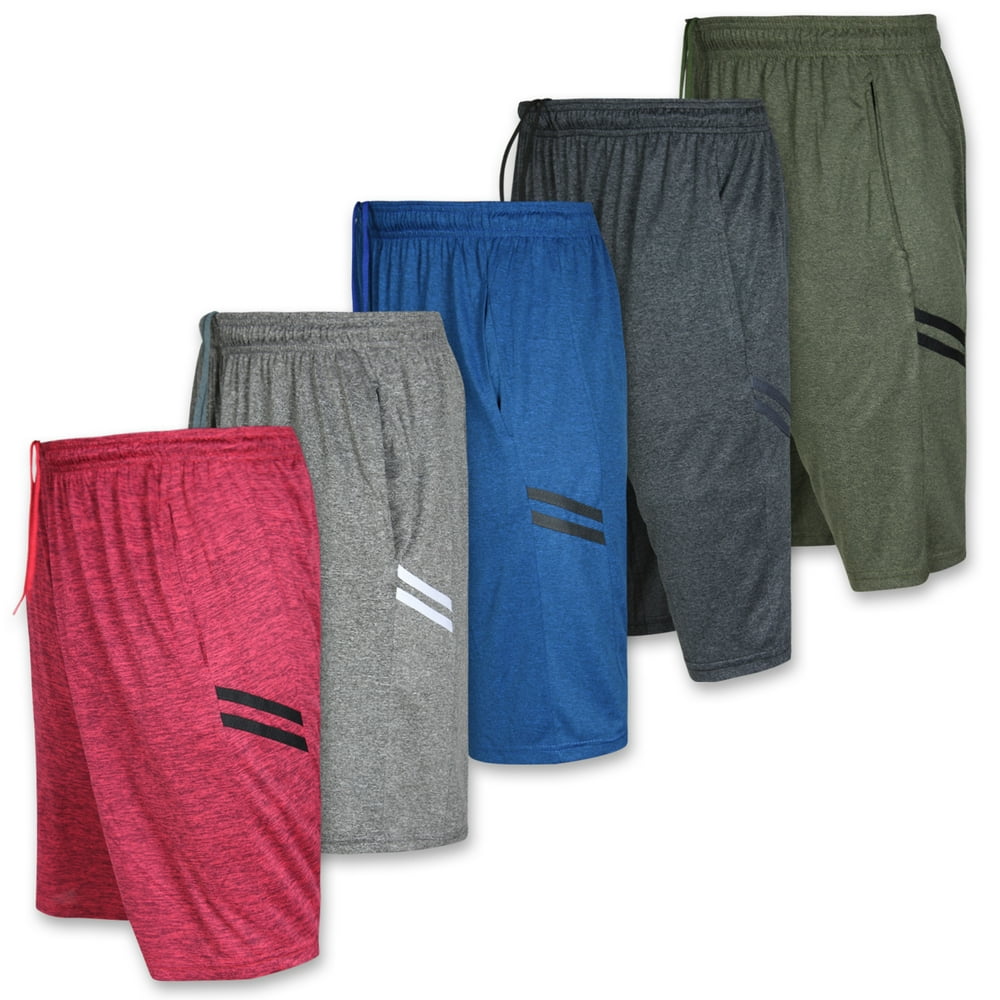 Real Essentials - 5 Pack:Men's Dry-Fit Sweat Resistant Active Athletic ...