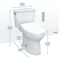 thumbnail image 2 of TOTO® Drake® Transitional WASHLET®+ Two-Piece Elongated 1.28 GPF Universal Height TORNADO FLUSH® Toilet with S500e Bidet Seat, Cotton White - MW7863046CEFG.10#01, 2 of 5