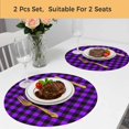 thumbnail image 5 of Black Purple Plaid Round 15 Inch Placemats Set of 2, Farmhouse Simple Buffalo Checked HeatResistant Non Slip Place Mats for Dining Table, Wipeable Braided Kitchen Table Mats for Housewarming, 5 of 9
