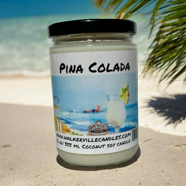 Pina Colada Vegan Coconut Soy 12 oz/ 355 ml Candle Hand-poured, Eco-friendly, Clean Burning, Bakery, Food, Drink