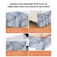thumbnail image 6 of Marble Blue Wrap Around Bed Skirts for King Bed 18" Drop, Bed Skirt with Adjustable Elastic Belt Dust Ruffle Bed Valance for Bedroom Hotel Luxury Modern Abstract Ink Painting Luxury Bed Frame Cover, 6 of 7