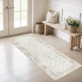 thumbnail image 2 of Washable Runner Rug 60"x22" Non-Slip Low Profile Soft, Farmhouse Distressed Microfiber Rug for Kitchen, Entryway, Hallway, Laundry, Beige, 2 of 6