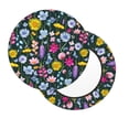 thumbnail image 2 of Lsque Watercolor Meadow Flowers Pattern Round Bar chair cushion covers Velvet Fabric Premium Comfort Protects from Scratches and Stains for 14-17 Inch Chair-12 inch, 2 of 7