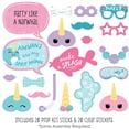 thumbnail image 2 of Big Dot of Happiness Narwhal Girl - Under The Sea Baby Shower or Birthday Party Photo Booth Props Kit - 20 Count, 2 of 6