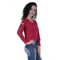 thumbnail image 4 of Moomaya Womens Plain Cut Out Sleeves Top Round Neck Casual Sexy Tee Tops, XS-XL, 4 of 8