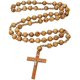 thumbnail image 1 of Clgift Rosario de cuentas grandes gigantes de madera natural Cruz de madera de Jesús Xl Rosario de pared grande de 37 pulgadas, 1 of 1
