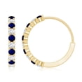 thumbnail image 3 of Rosec Jewels Natural Blue Sapphire Hoop Earrings for Women - AAA Quality - Sapphire Diamond Earrings - Gift for Special Occasions, 14K Yellow Gold, 3 of 6