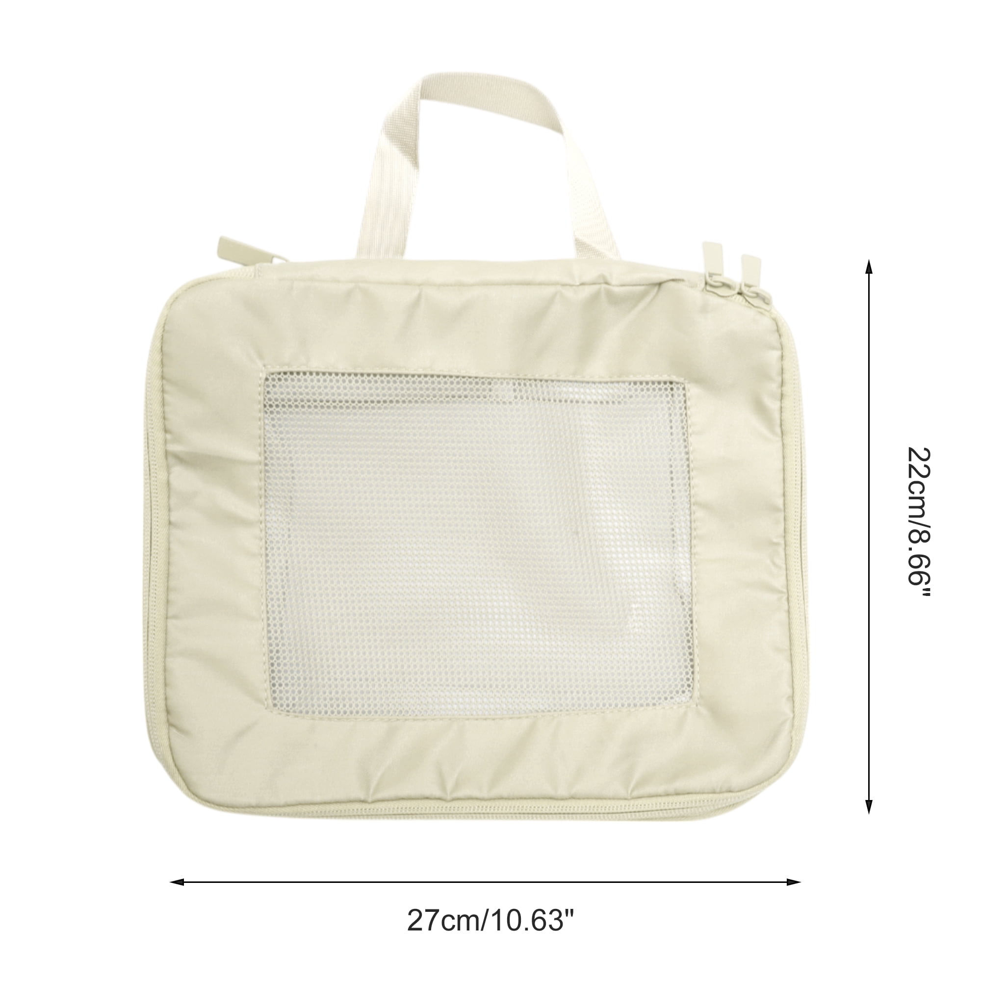 Unique Bargains Portable Packing Cube 1pc Organizer Beige 13.39"x4.72"x8.66"