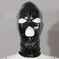 thumbnail image 3 of Doomiva Latex Full Cover Masks, Open Eyes and Mouth Hood Mask Headgear Black L, 3 of 8