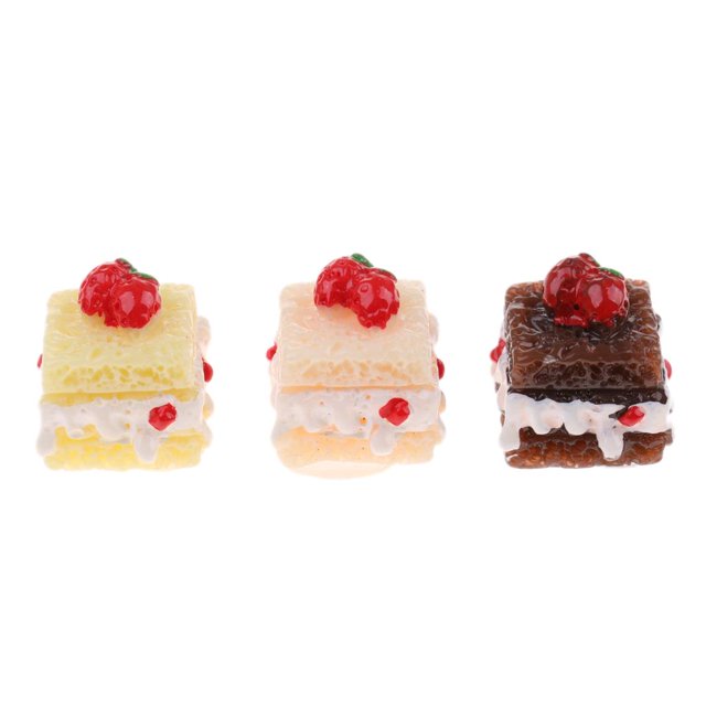 1 12 juguetes de comida en miniatura 3 piezas decoración de modelo de tarta - casa de para adultos de cocina de cocina de simulación Hugo Dollhouse Miniature Food