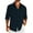 Navy, variant on UVEASISHA On Sale Mens Lightweight Cotton Linen Shirts Roll-up Long Sleeve Casual Button Down Shirt for Men Solid Color Cuban Guayabera Shirts with Pocket Navy S