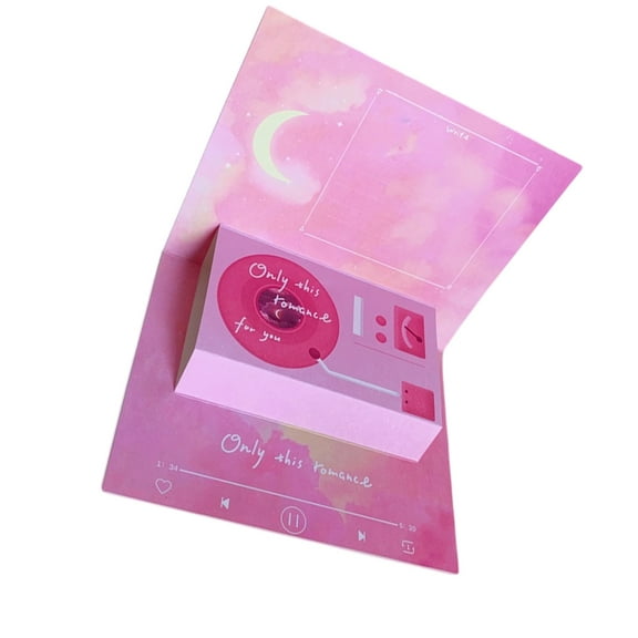 Voice Message Holiday Card Popup Voice Recorder Greeting Card Handmade Phonograph Blessing Card for Teachers' Day