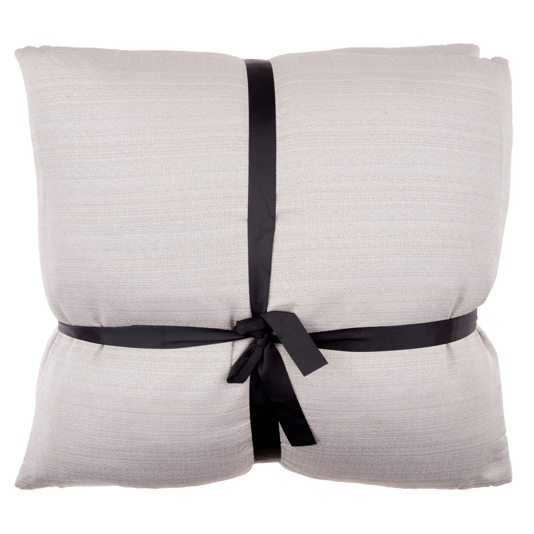 Better Homes & Gardens Feather Filled Banded Button Decorative Throw Pillow, 20" x 20", Grey, 2 Pack