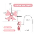 thumbnail image 5 of Set of 12PCS Pink Bow Knot Decorative Shower Curtain Hooks, Cute Art Deco  Resin Stainless Steel Girls Room Bath Rings Bathroom Bedroom Hangers Accessories, 5 of 5