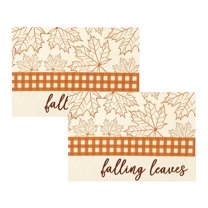 FeiFu 2 Piece Thanksgiving Linen Placemats 45x30cm Fits Plates Thanksgiving Theme Design Enhances Holiday Vibe Protects Table from Stains Suitable for Dining Table Decor