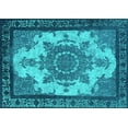 thumbnail image 1 of Ahgly Company Machine Washable Indoor Rectangle Oriental Turquoise Blue Industrial Area Rugs, 8' x 10', 1 of 4