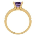 thumbnail image 4 of Solitaire with Accents Engagement Ring for Women - 1.71ct Simulated Alexandrite in 18K Yellow Gold Promise Ring, 4 of 6