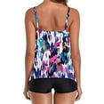thumbnail image 4 of Teen Girls Tankini Swimsuits, Women Two Piece Tankini Set Floral Print Bathing Suits Strappy Ruffles Swimwear, 4 of 6